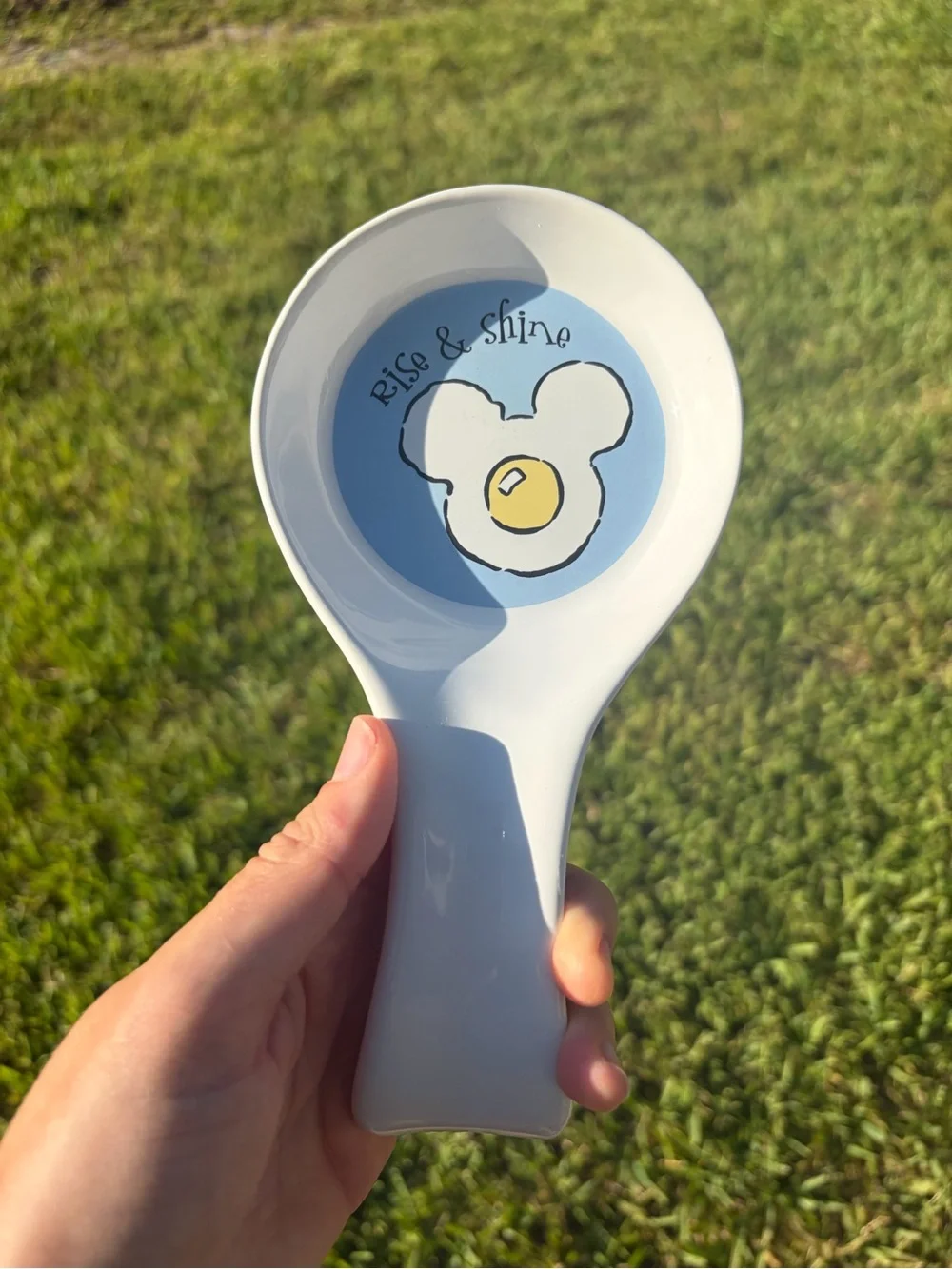 Rise & Shine Blue Ceramic Spoon Rest